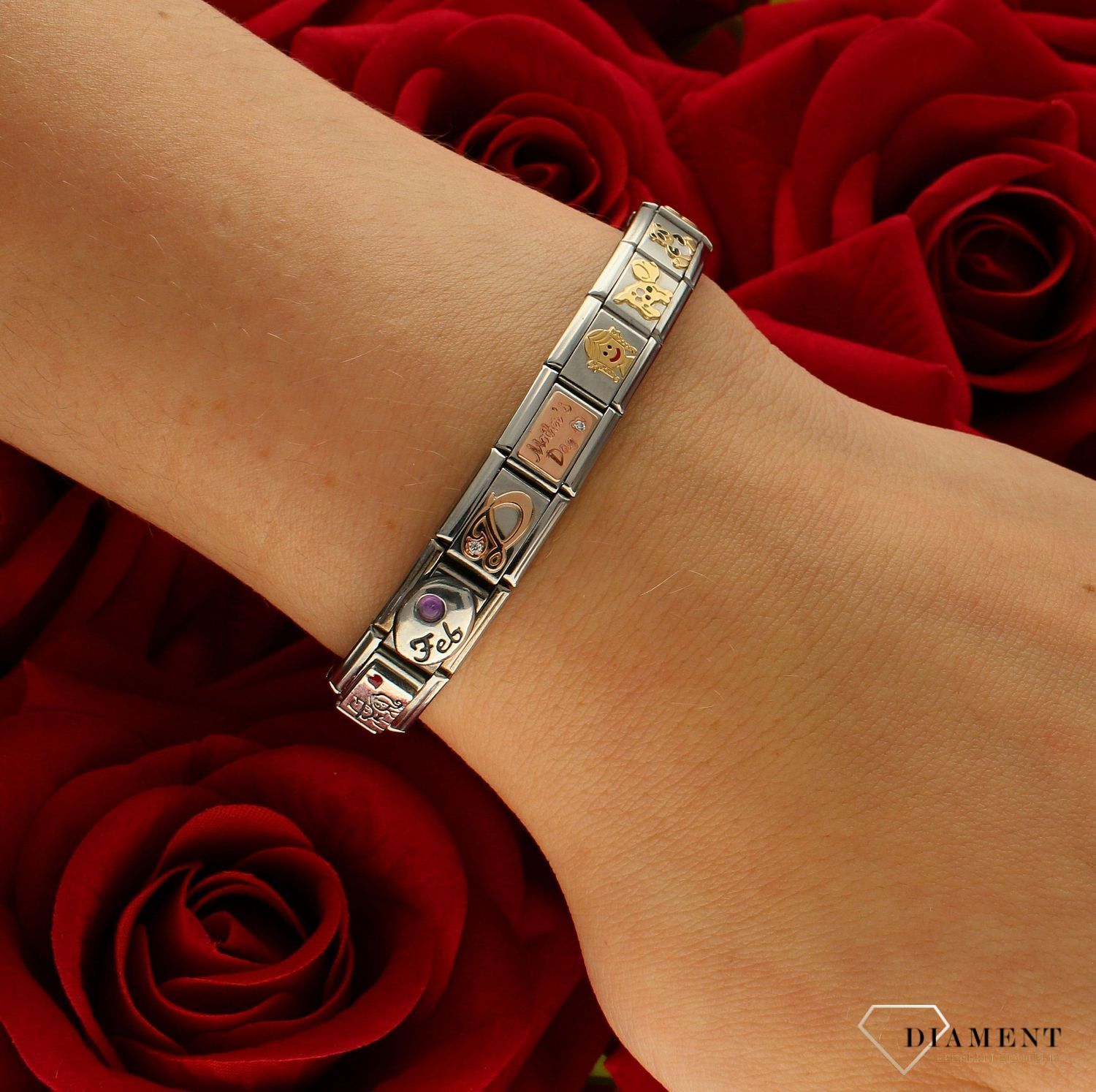 Nomination Link 925 zawieszka srebro 'Kamień urodzinowy luty ametyst' 330505 02 biżuteria nomination nomination zawieszki nomination baza.jpg